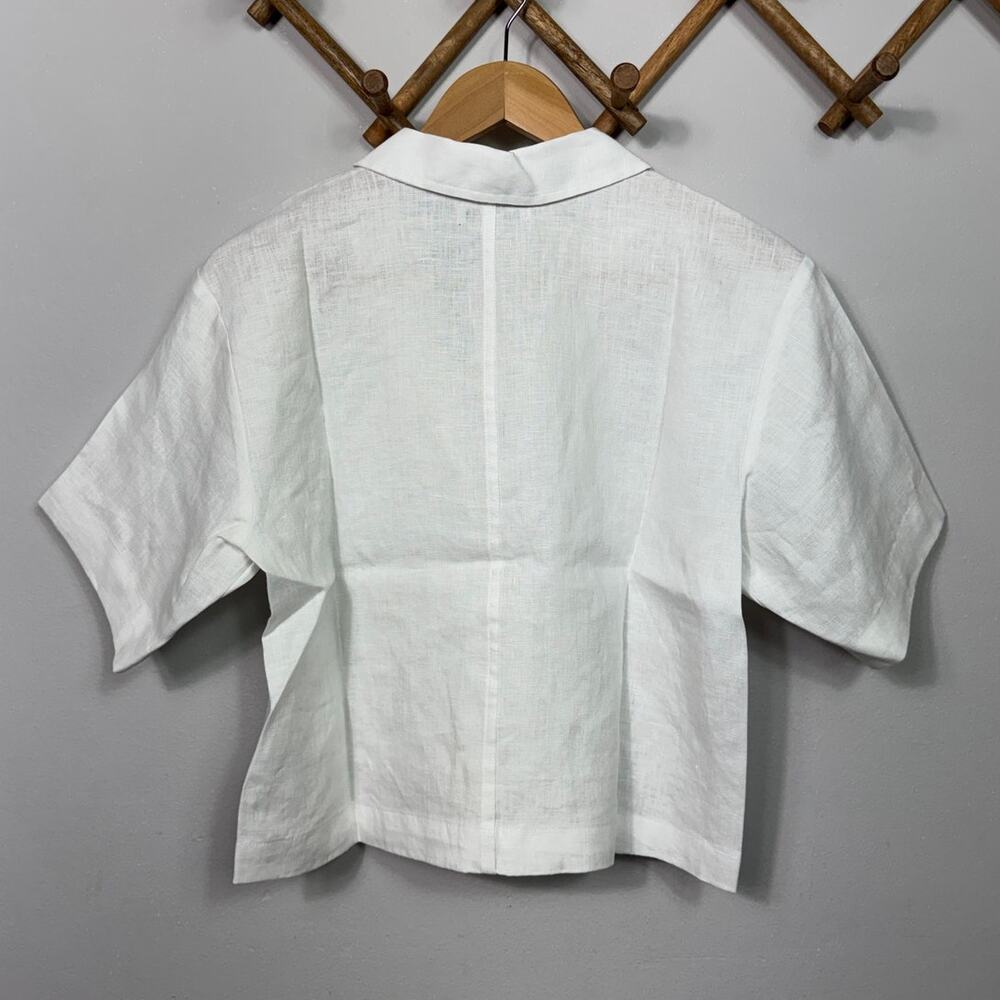 New Madewell 100% Linen Resort Shirt in Eyelet White Size M - Picture 6 of 10